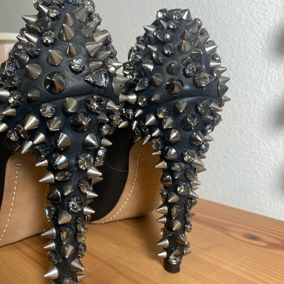 2010 Sam Edelman Spike Lorissa Leather Heels Pumps Peep toe - Picture 4 of 7